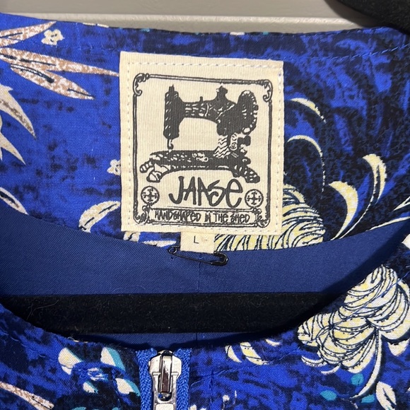 Jaase Boho Floral Cropped Blue Zipper Jacket EUC - Picture 2 of 10